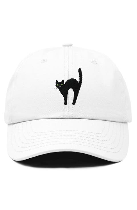 Black Cat Embroidered Casual Hat