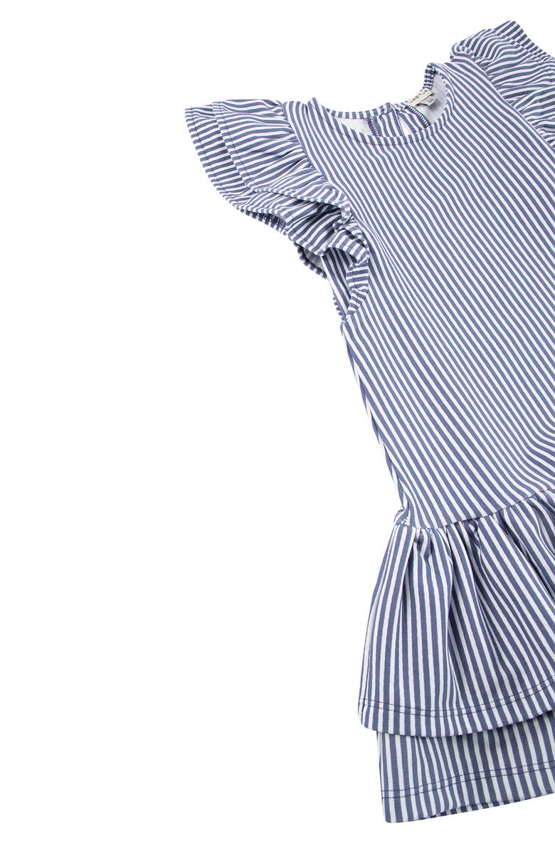Habitual Kids Kids' Flutter Sleeve Stripe A-Line Dress, Alternate, color, 