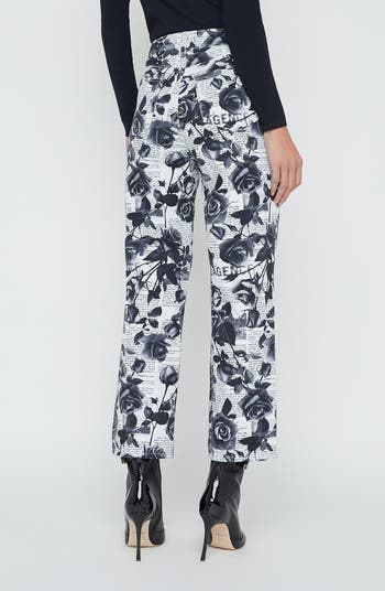 June Rose Print Stovepipe Crop Jeans