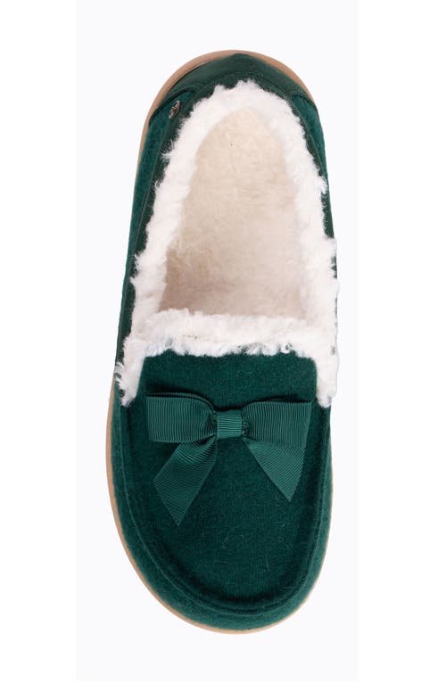 Revitalign Trillium Faux Fur Lined Slipper In Green