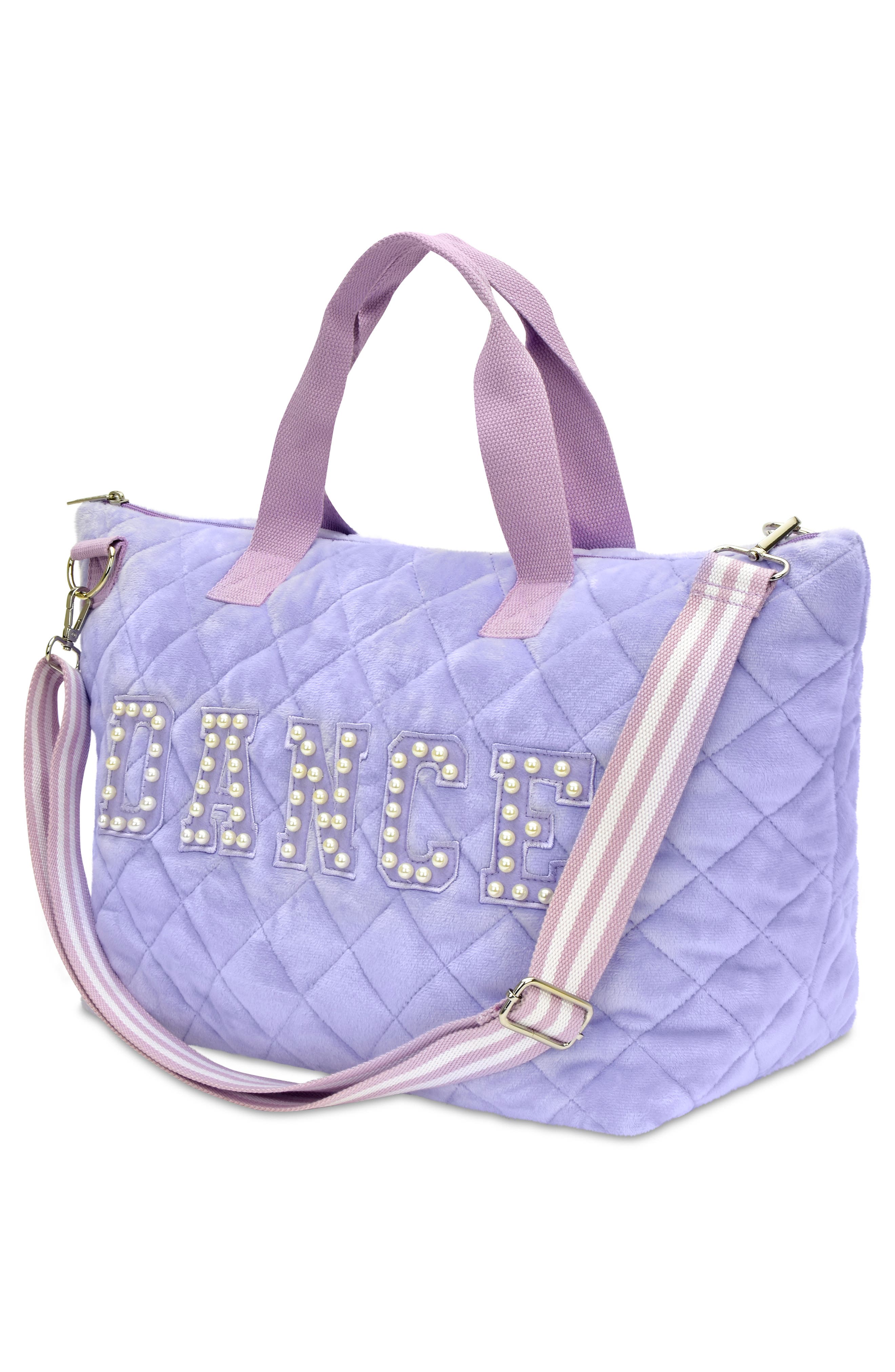 Iscream Kids' Love To Dance Quilted Overnight Tote, Alternate, color, Purple Multi