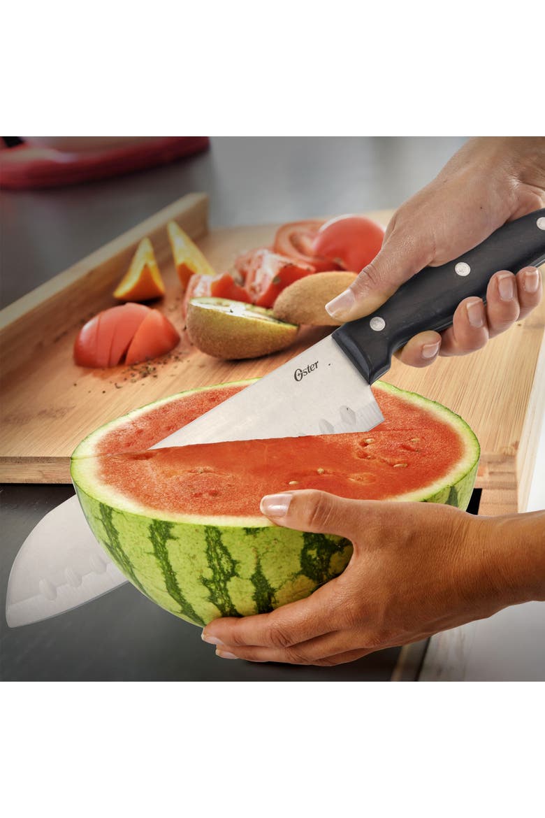 Granger 2 Piece Stainless Steel Santoku Knife Set with Black Handles, Alternate, color, Black