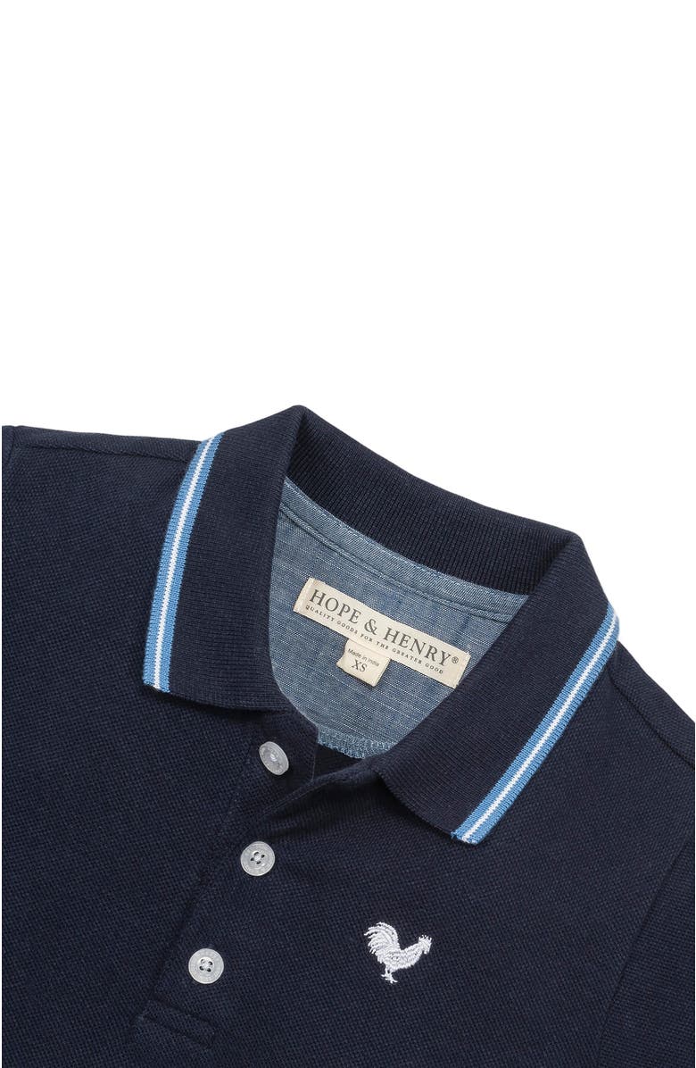 Hope & Henry Baby Boys' Organic Pique Polo, Infant, Alternate, color, Navy With Blue And White