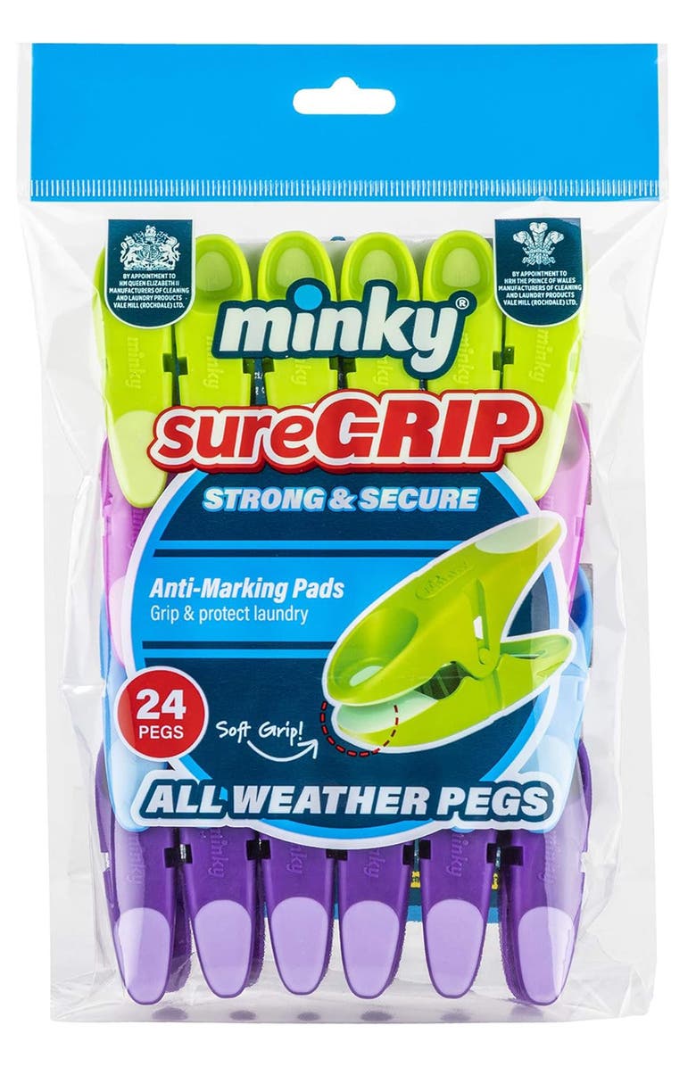Minky SureGRIP 24-Pack Clothespins, Alternate, color, Multi
