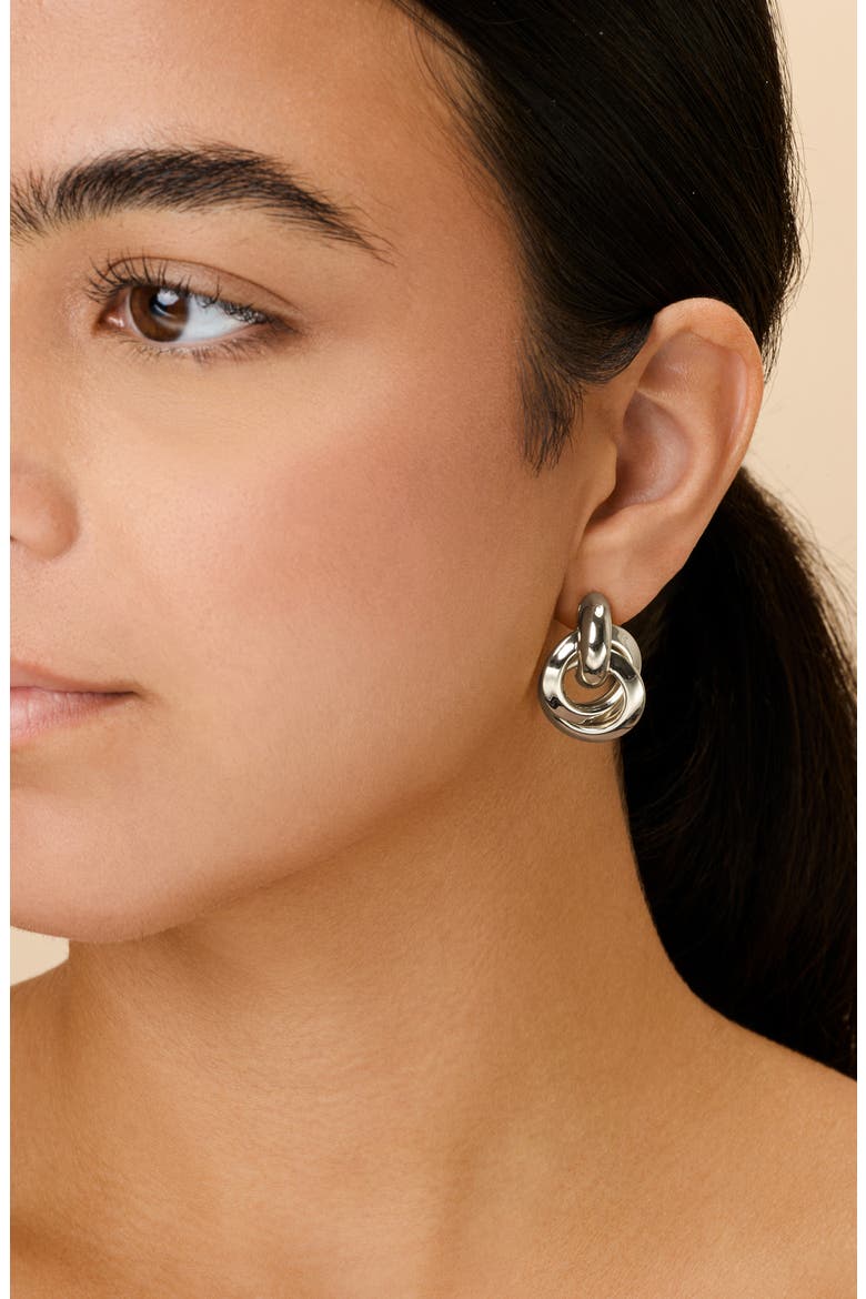 Ashton Layered Knocker Stud Earrings, Alternate, color, SILVER