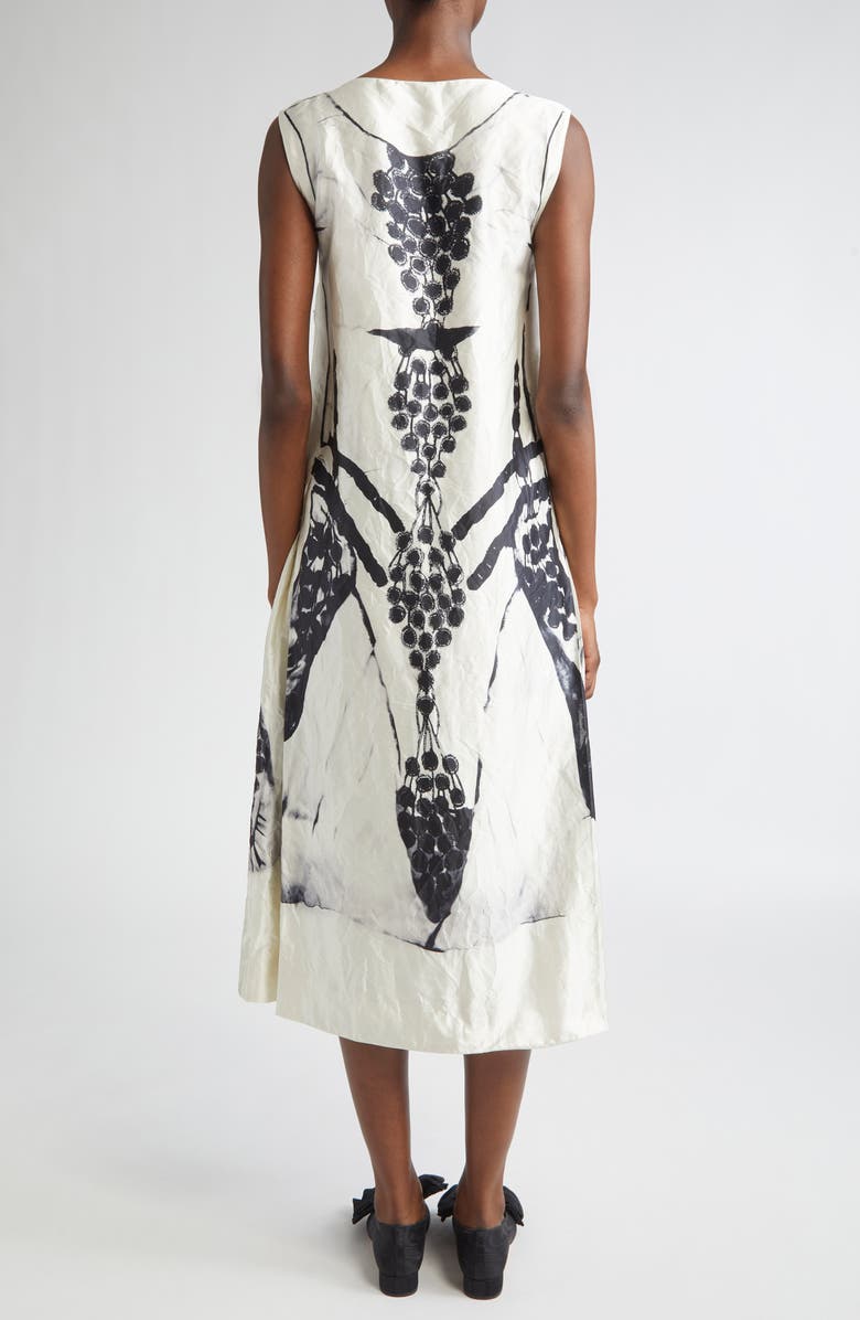 Erdem Rumpled Satin Midi Cocktail Dress, Alternate, color,
