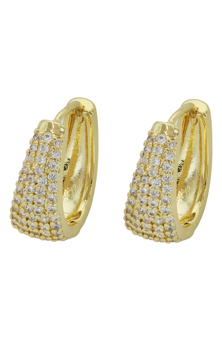 Panacea Pavé Crystal Huggie Hoop Earrings, Main, color, Gold