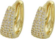 Panacea Pavé Crystal Huggie Hoop Earrings