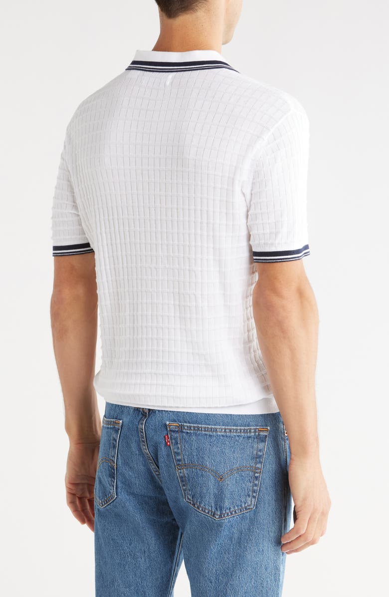 Original Penguin Cotton Grid Knit Polo, Alternate, color, Bright White