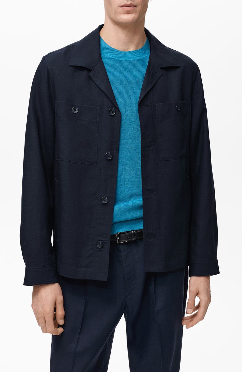 MANGO Tencell<sup>®</sup> Lyocell & Linen Shirt Jacket, Main, color,