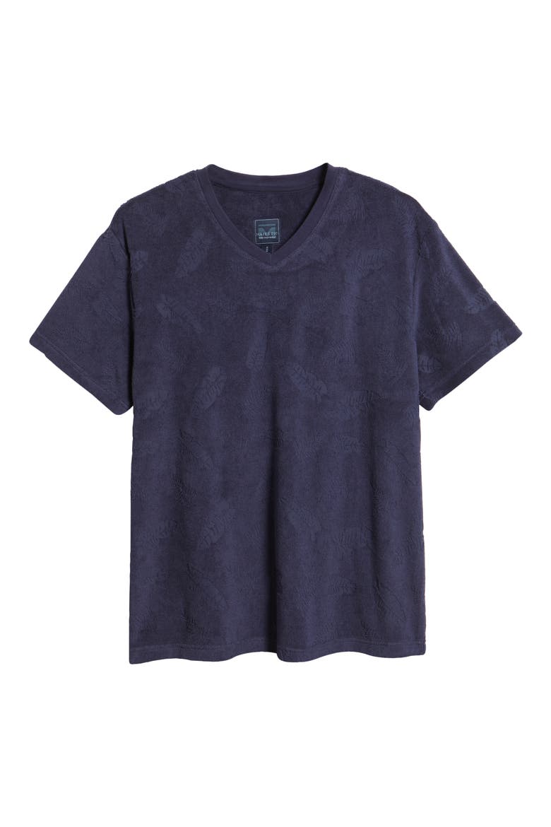 Shadow Hibiscus Short Sleeve V-Neck T-Shirt, Alternate, color, NAVY HIBISCUS
