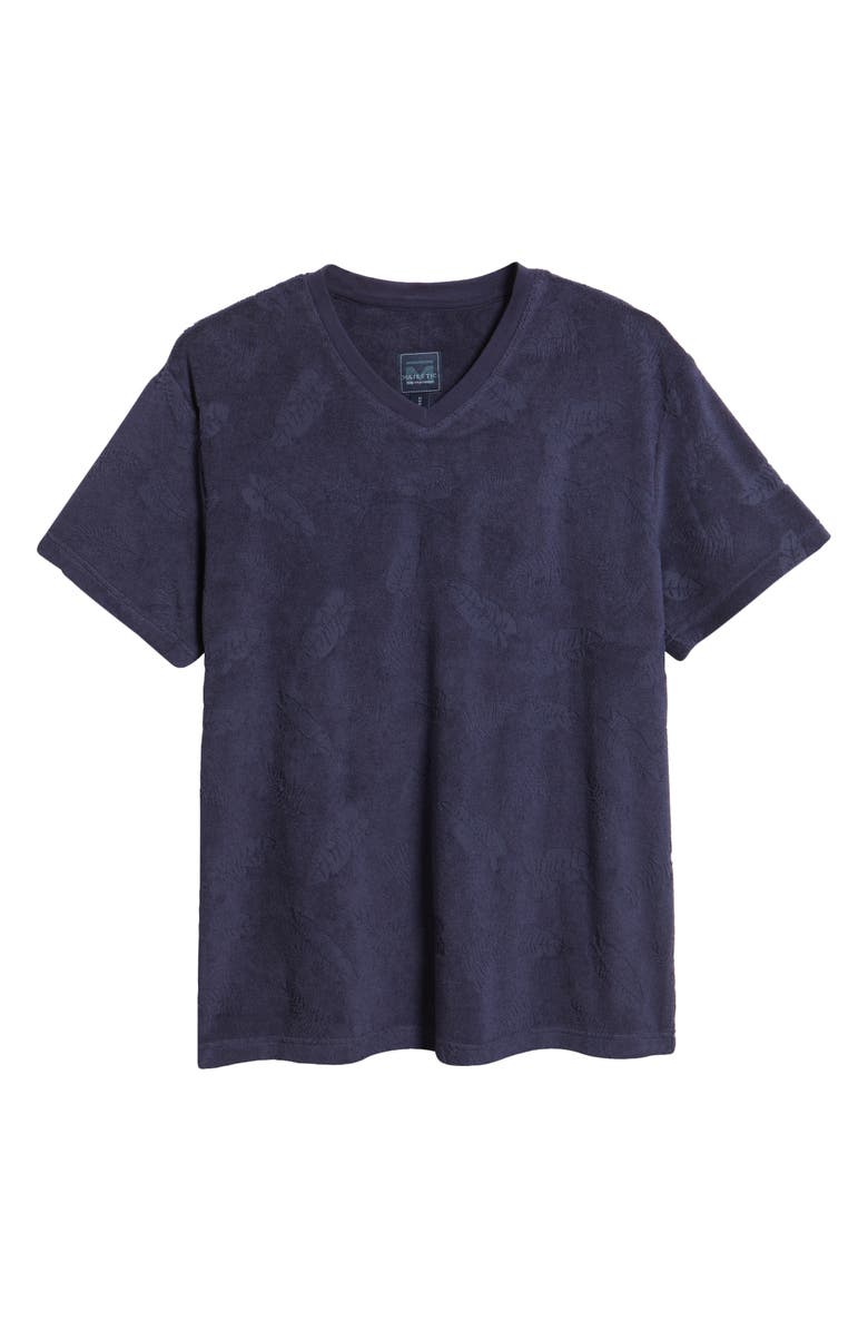 Majestic International Shadow Hibiscus Short Sleeve V-Neck T-Shirt, Alternate, color, Navy Hibiscus