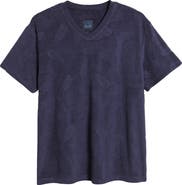 Majestic International Shadow Hibiscus Short Sleeve V-Neck T-Shirt