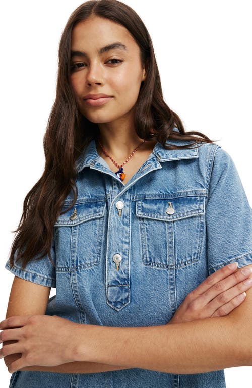 Shop Cotton On Original Denim Mini Dress In Cleanwater Blue