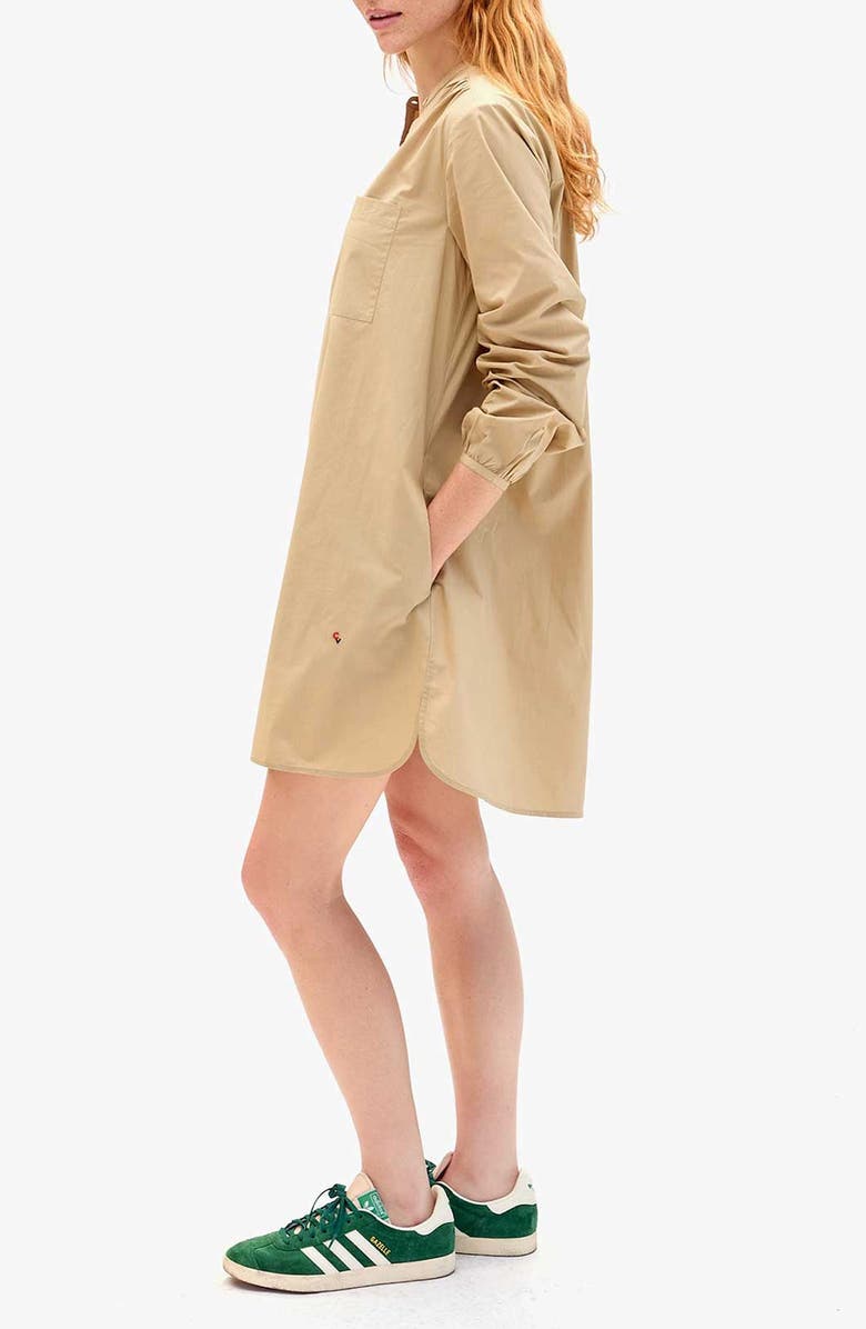 Clare V. St. Martin Poplin Shirtdress, Alternate, color, Khaki