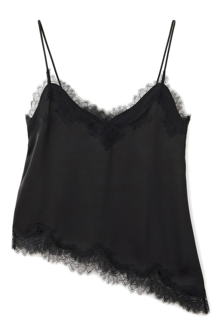 Asymmetrical Lace Lingerie Top, Alternate, color, BLACK