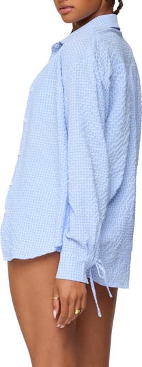 Lira Oversize Gingham Button-Up