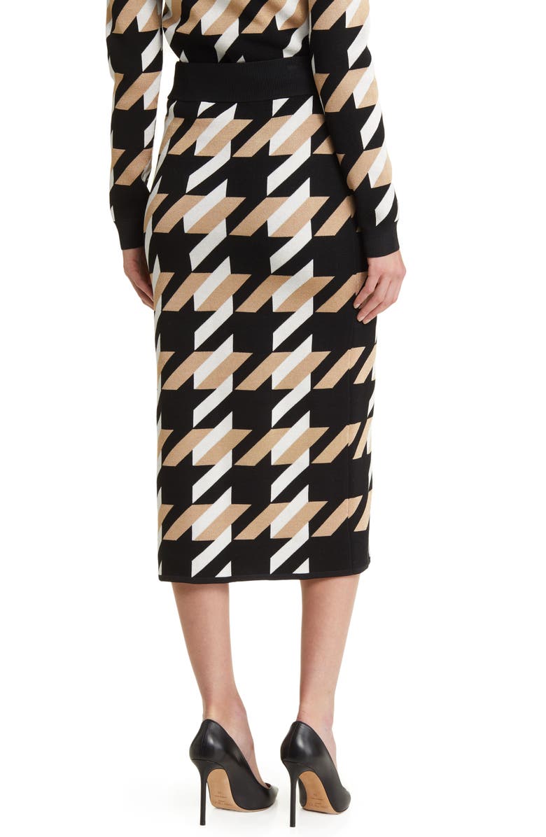 BOSS Furelia Houndstooth Knit Pencil Skirt, Alternate, color, 