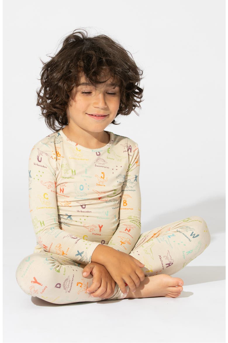 Kids' Dinosaur ABC's Set of 2 Piece Pajamas, Alternate, color, BEIGE
