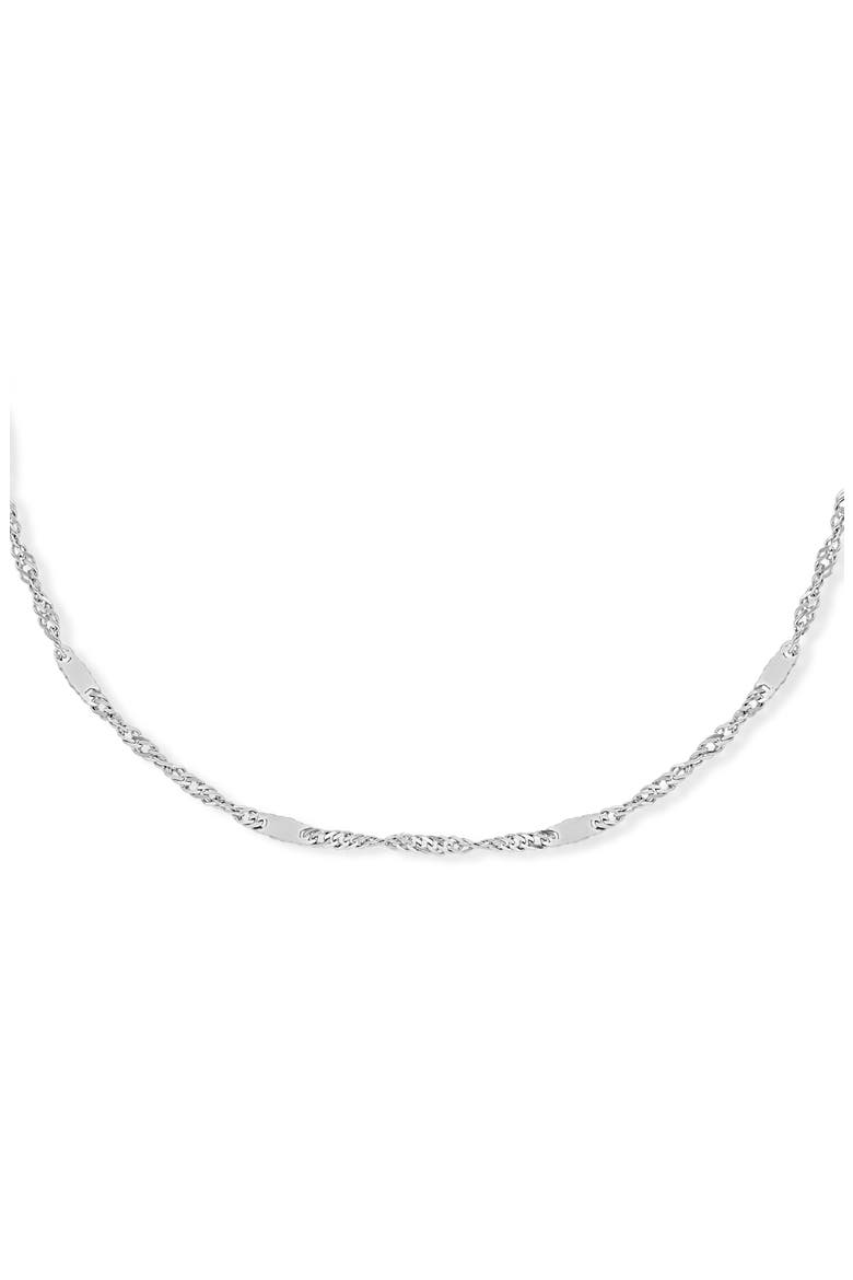 14K White Gold Station Chain Bracelet, Alternate, color, 14KW
