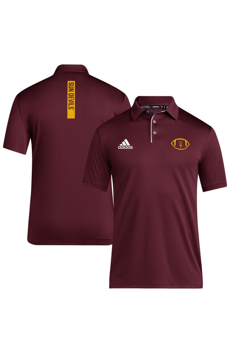 adidas Men's adidas Maroon Arizona State Sun Devils Coaches Polo, Alternate, color, Maroon