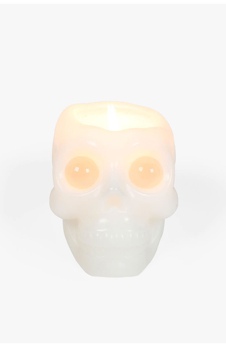 54Celsius Skull Candle with Crystal Eyeballs, Alternate, color, White
