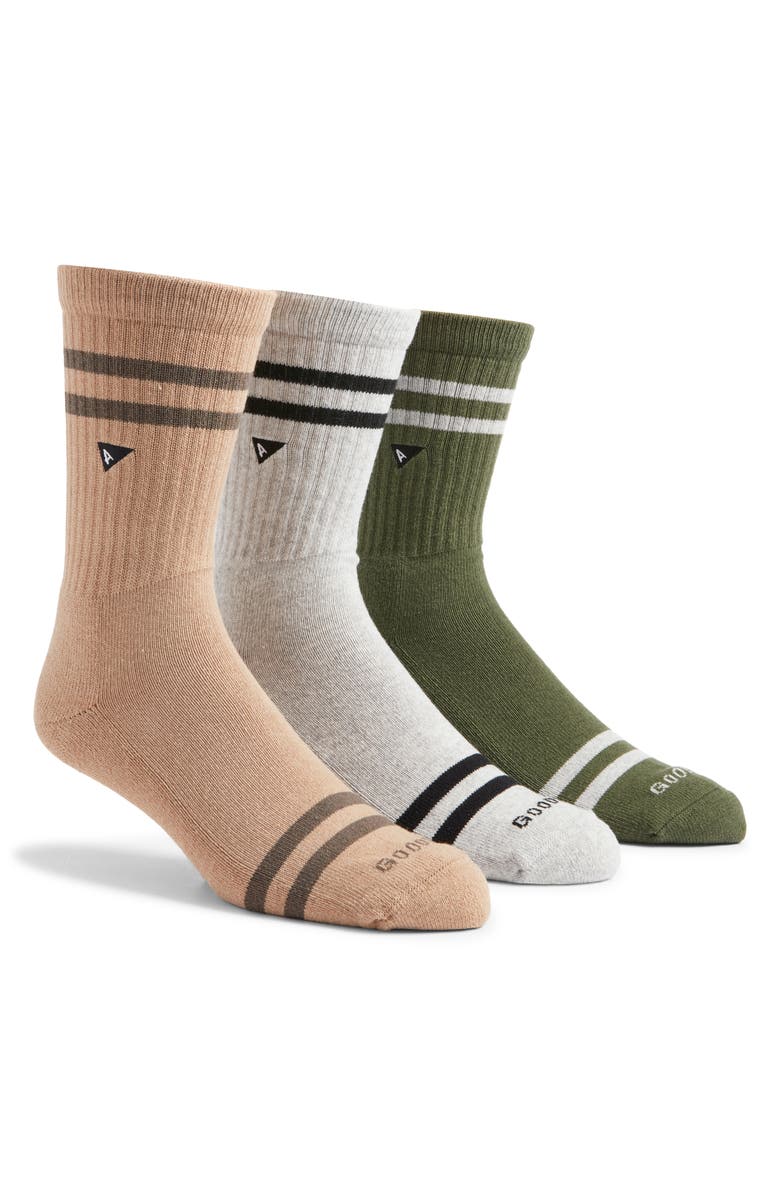 ARVIN GOODS Assorted 3-Pack Top Stripe Crew Socks, Main, color,