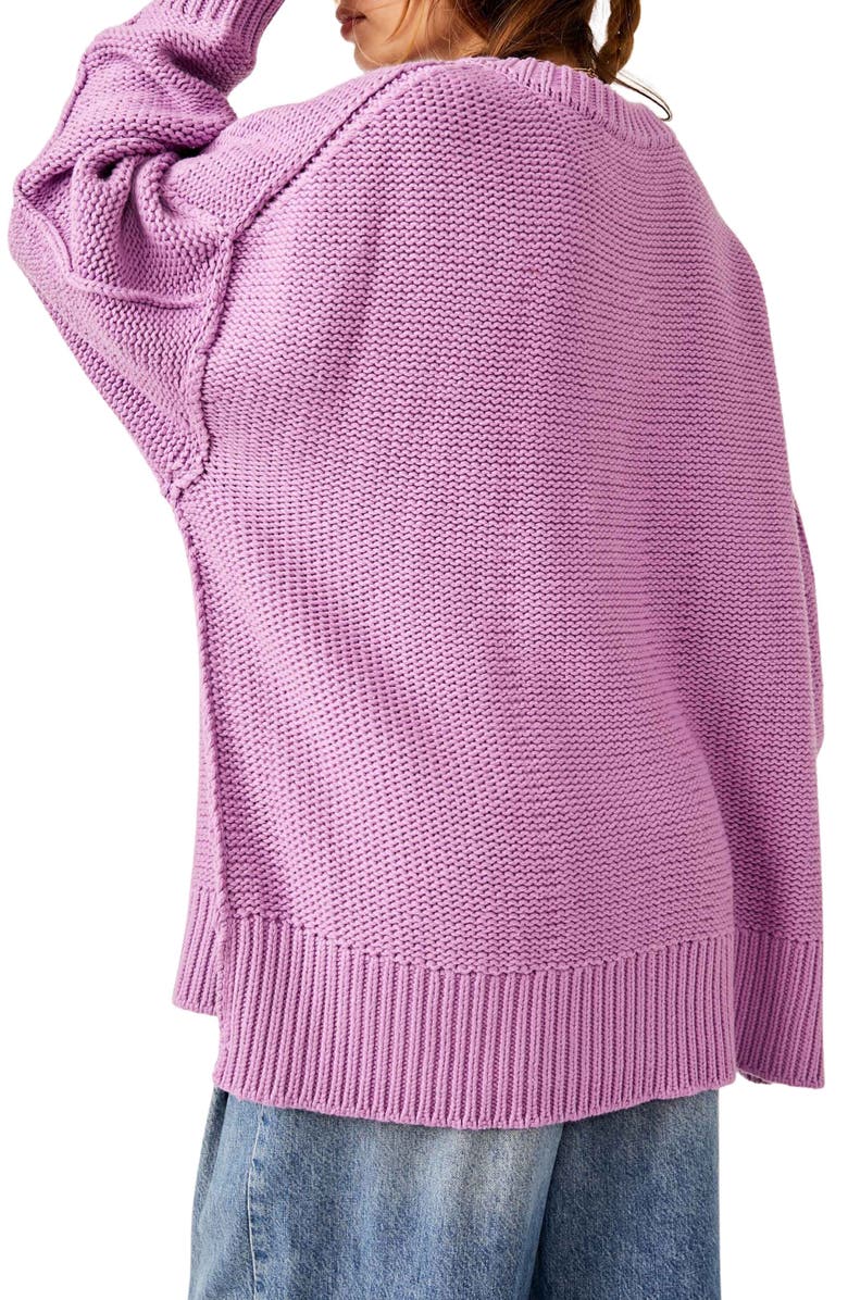 Free People Alli V-Neck Sweater, Alternate, color, Iris Orchid