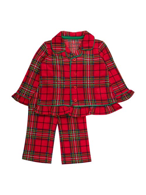 Rufflebutts Holiday Ruffle Flare Pajama Set In Red