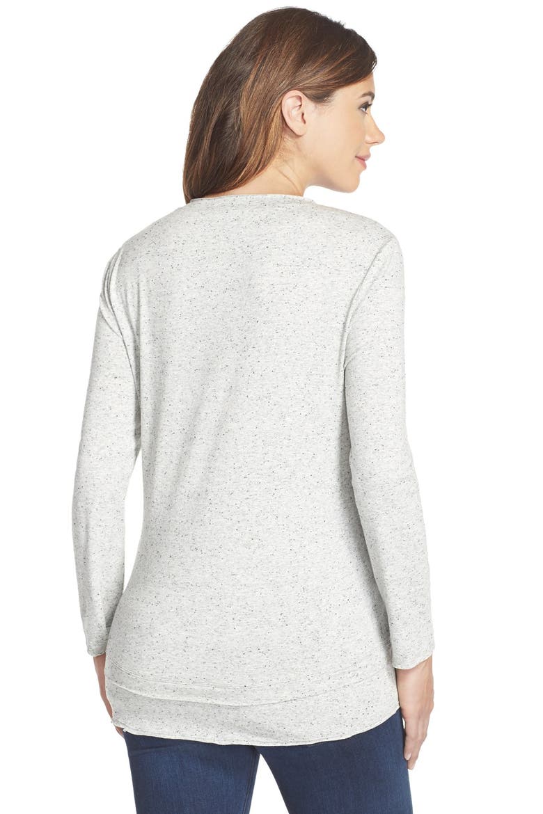 Christy Long Sleeve Maternity/Nursing Top, Alternate, color, GREY