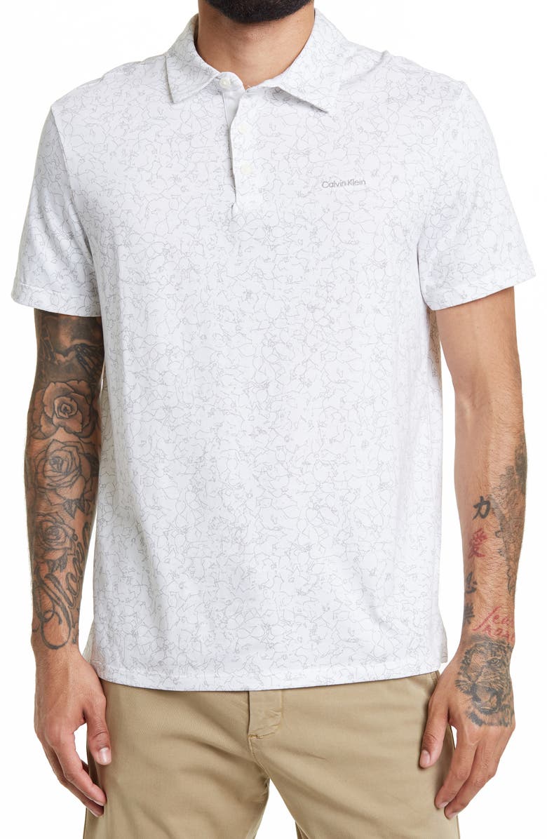 Calvin Klein Liquid Touch Floral Interlock Polo, Main, color,