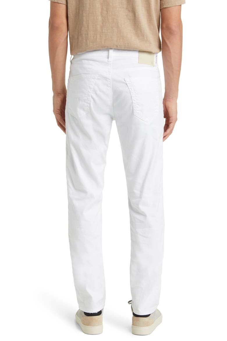 Everett Slim Straight Leg Stretch Cotton & Linen Pants, Alternate, color, WHITE