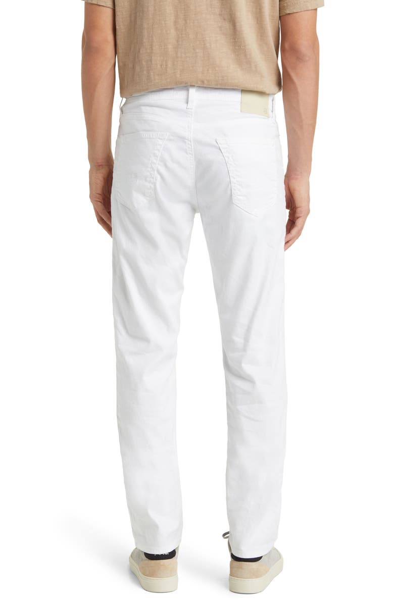 AG Everett Slim Straight Leg Stretch Cotton & Linen Pants, Alternate, color, White