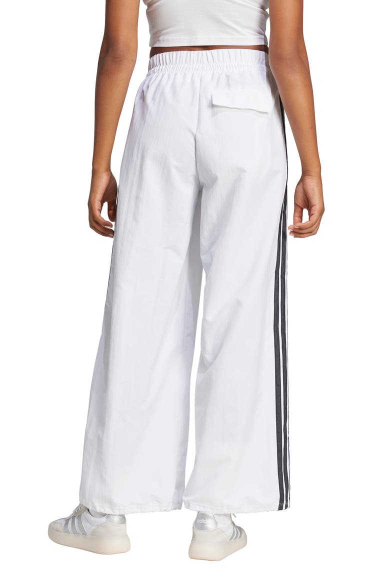 3-Stripes Wide Leg Pants, Alternate, color, WHITE/ BLACK