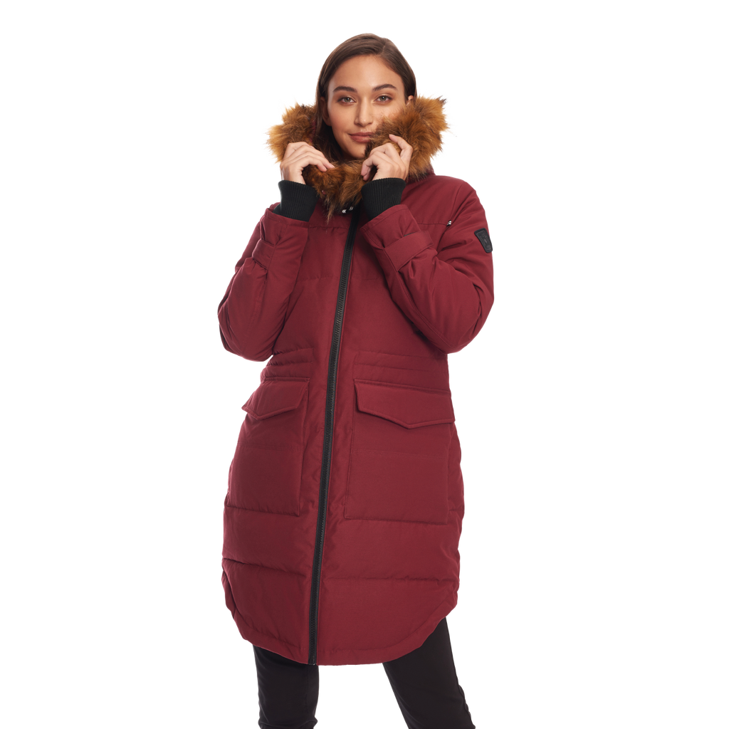 Alpine North UKON - Vegan Down Drawstring Winter Parka in Oxblood at Nordstrom, Size X-Small