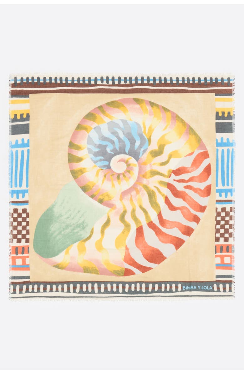 Bimba y Lola Shell Shawl, Main, color, Yellow