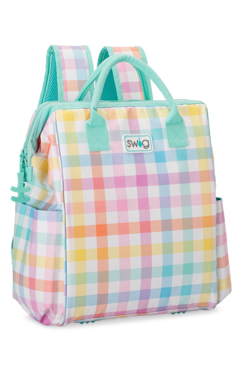 SWIG LIFE Pretty in Plaid Packi Backpack Cooler, Main, color,