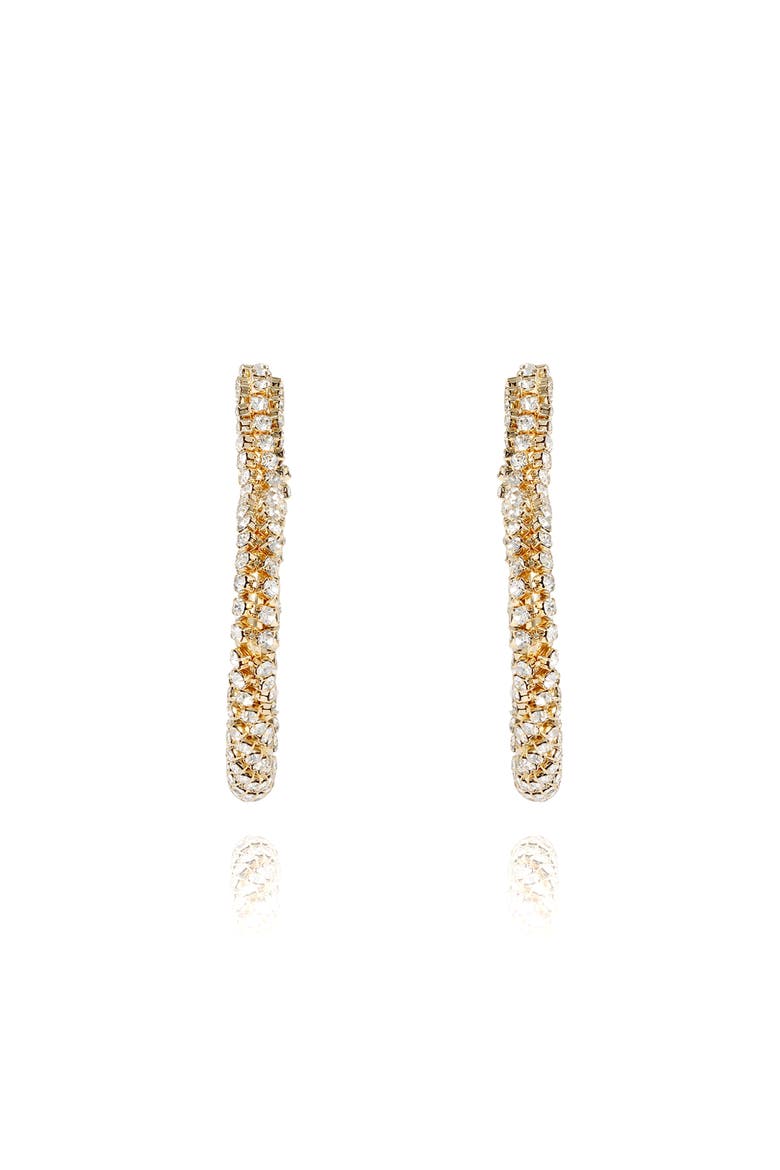 Crystal Heart Hoop Earrings, Alternate, color, Gold