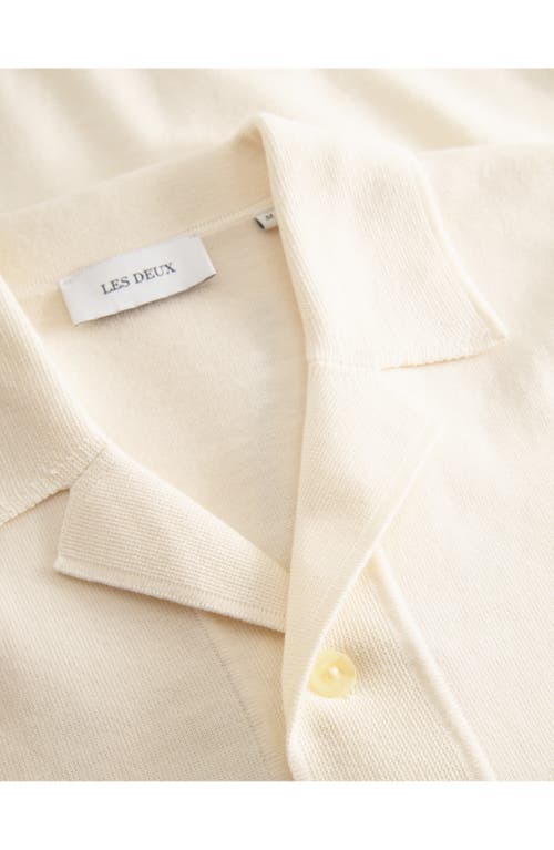 Les Deux Geoffroy Short Sleeve Knit Shirt In Ivory