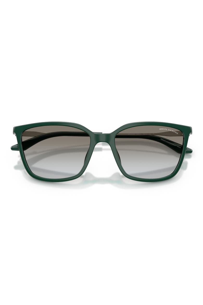55mm Square Sunglasses, Alternate, color, DARK GREEN / GREY GRADIENT