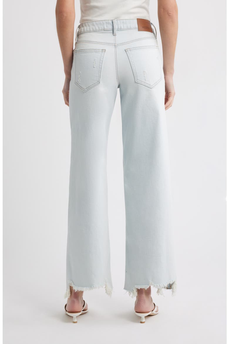 Chewed Hem Mid Rise Wide Leg Jeans, Alternate, color, LIGHT WASH
