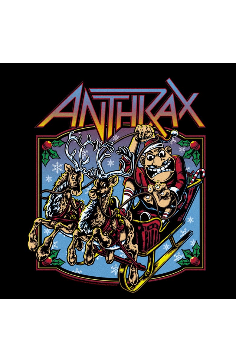 Anthrax Men's Anthrax Not Man Sleigh Graphic T-Shirt, Alternate, color, Black