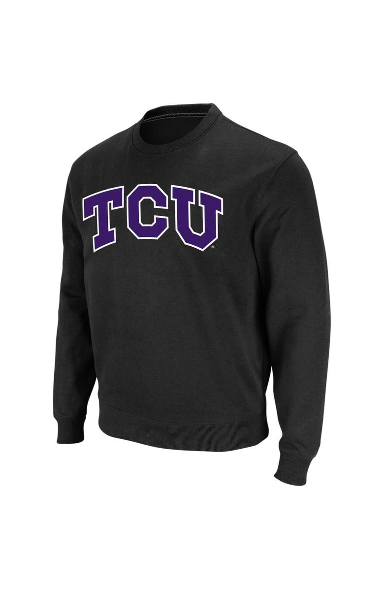 COLOSSEUM Men's Colosseum Black TCU Horned Frogs Arch & Logo Crew Neck Sweatshirt, Alternate, color, Black