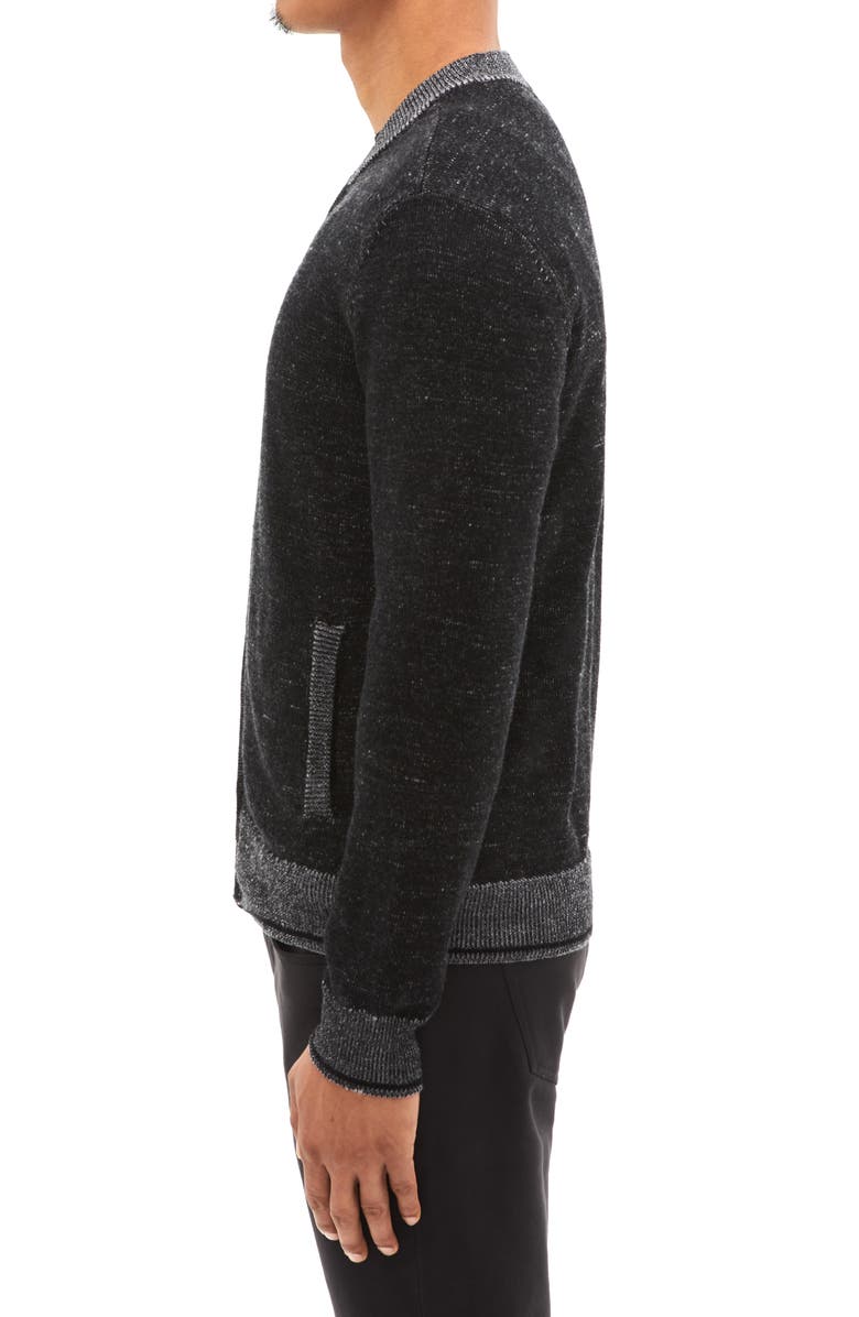 Robert Barakett Vulcan Baseball Sweater Jacket, Alternate, color, Black