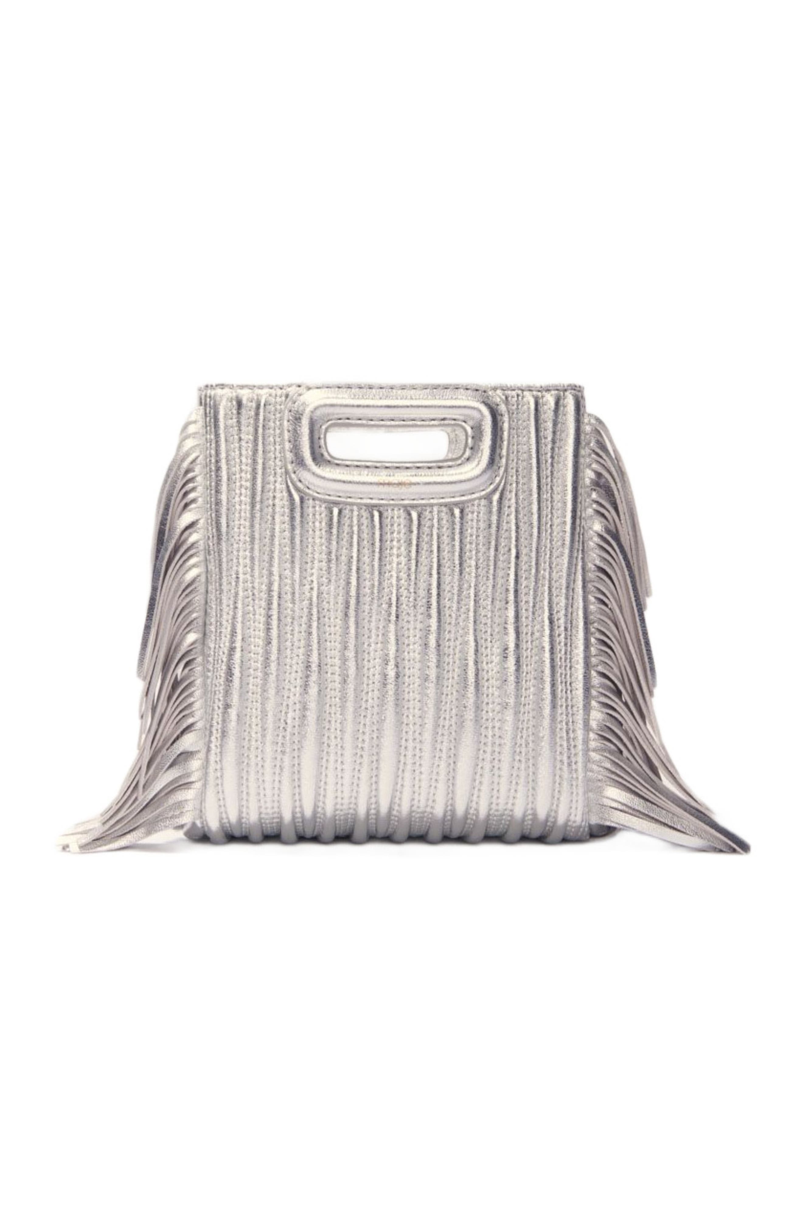 maje Metallic quilted leather M Mini bag, Main, color, 