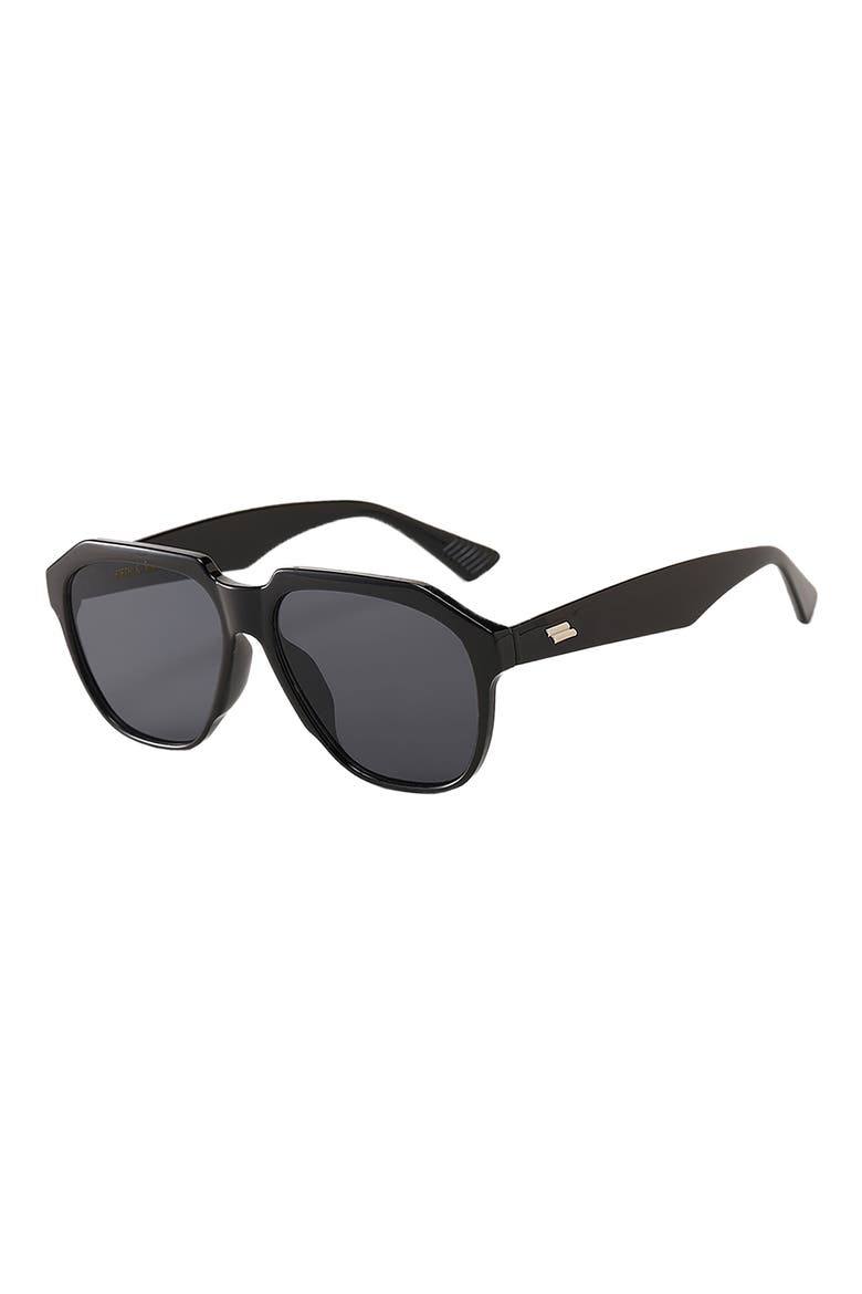 Wynter 58mm Aviator Sunglasses, Alternate, color, BLACK/ BLACK