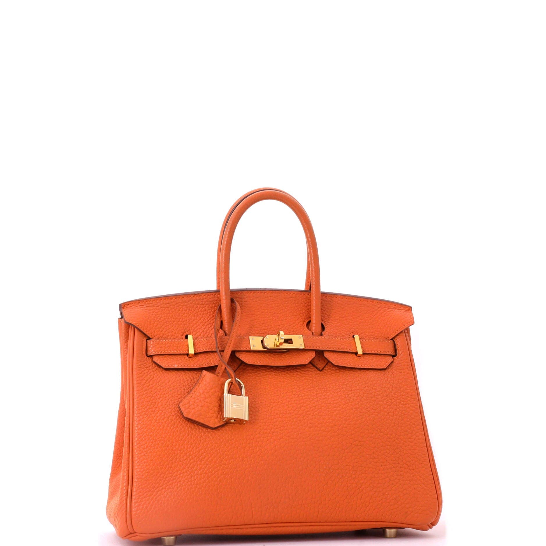 Pre-Owned Hermes Birkin Handbag Orange Togo with Gold Hardware 25, Alternate, color, Orange H