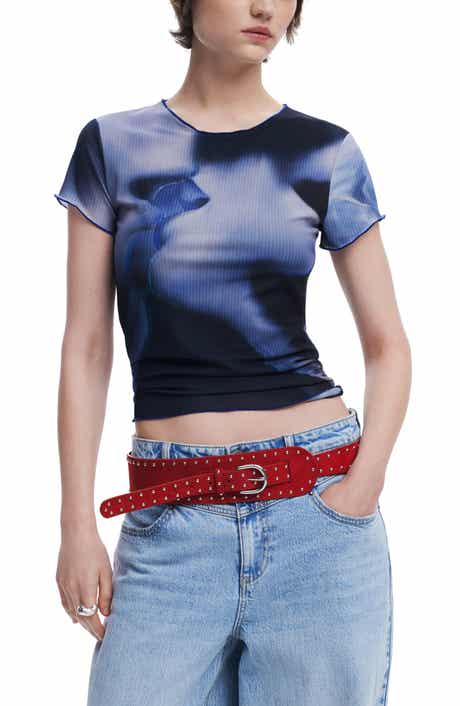 Abstract Floral Rib Top