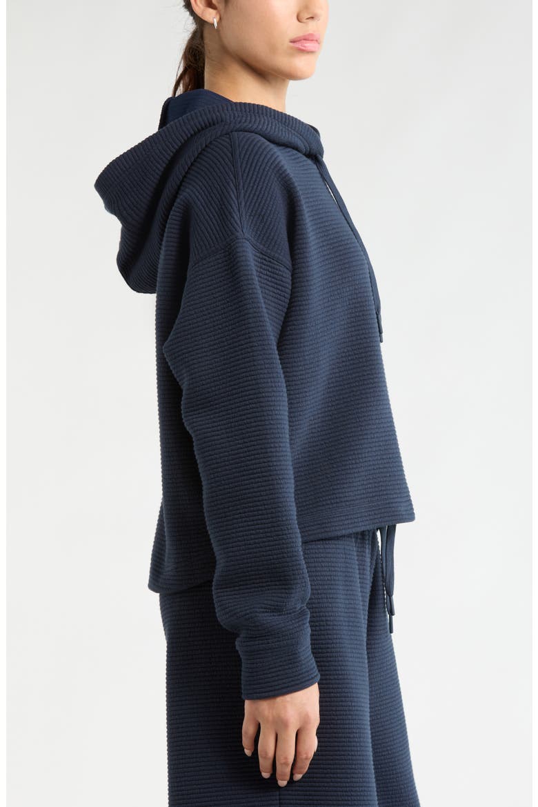 Ottoman Cotton Blend Ribbed Hoodie, Alternate, color, NAVY SAPPHIRE