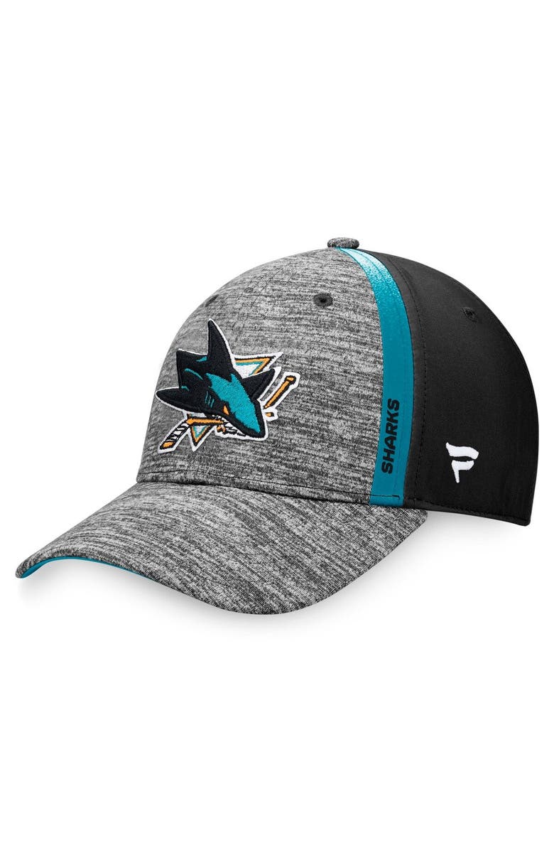 FANATICS Men's Fanatics Branded Gray/Black San Jose Sharks Defender Flex Hat, Alternate, color, 